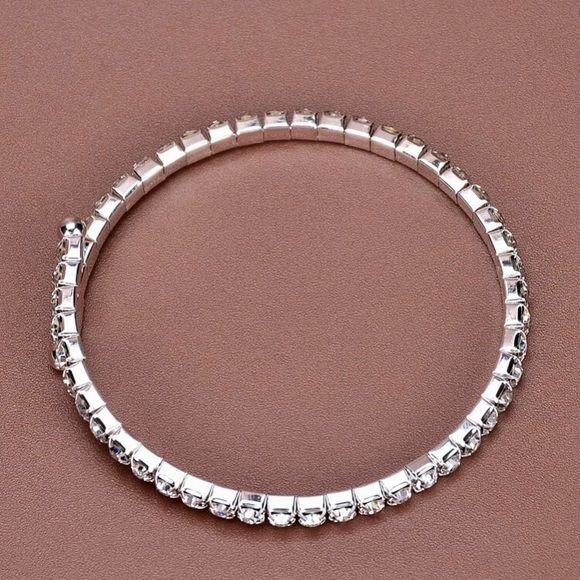 Rhinestone Cuff Bangle Bracelet - Picture 4 of 6